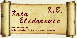 Kata Blidarević vizit kartica